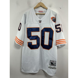 Mens Excellent Mitchell & Ness Sz 52 Rare Chicago Bears Throwback Jersey #50